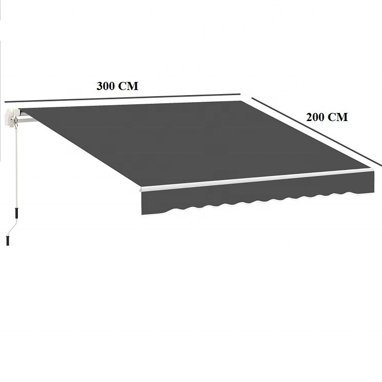 300*200CM دستي دستگيره دستگيره ضد آب آويزون پناهگاه تابش خورشيد براي پنجره ورودي